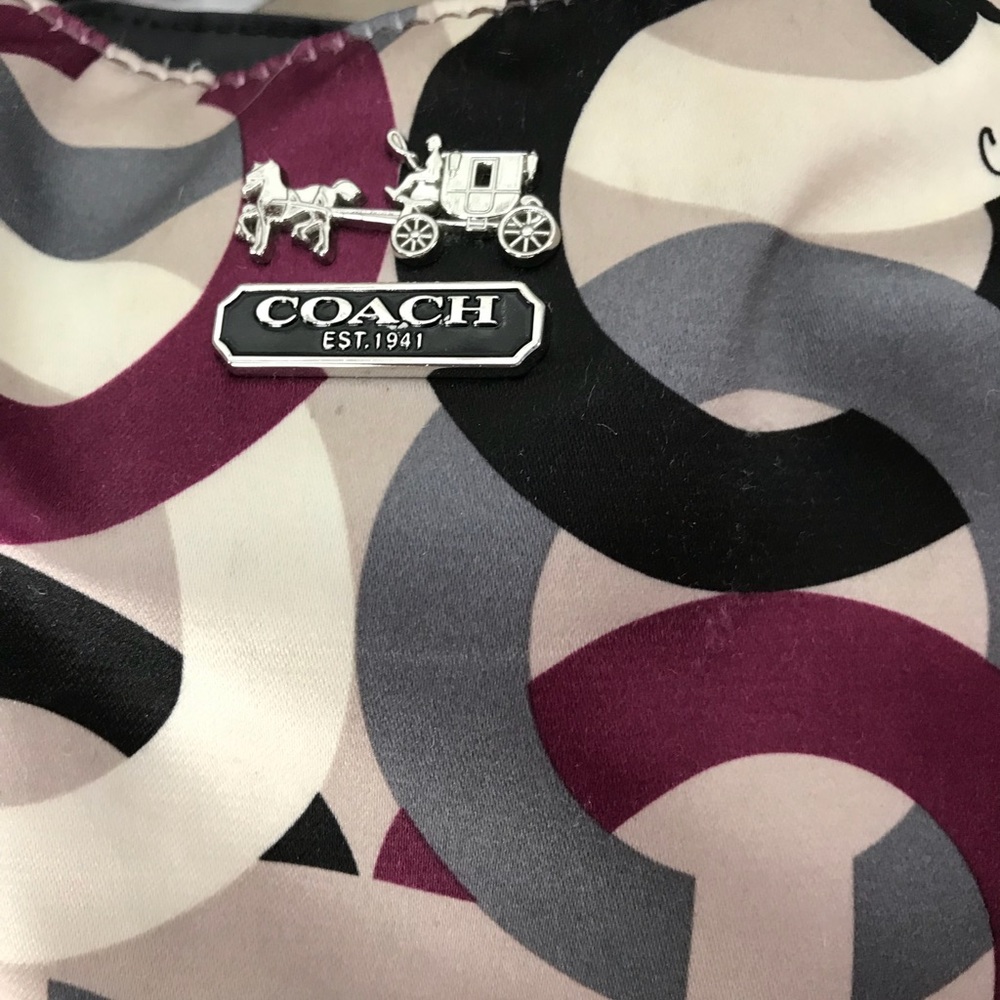 Coach sateen and leather handbag - Picture 2 of 8